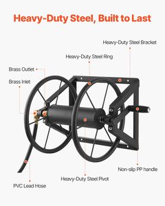 Enrouleur de tuyau d'arrosage <span class=keywords><strong>mural</strong></span> pour tuyau d'eau <span class=keywords><strong>manuel</strong></span> de 200 pieds et 5/8 pouce - Product Image 3