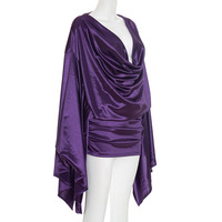 GX25351 Robe Mini Élégante et Unique pour Femme, Manches Longues Fluide, Couleur Violette, Idéale pour les Soirées – Nouvelle Collection Printemps-Automne