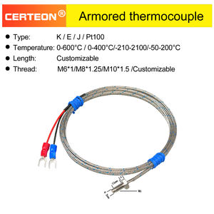 <span class=keywords><strong>Sonde</strong></span> de capteur 0-600 ℃ K J PT100 fixe ou intégrée pour applications industrielles Thermocouple fileté M6 - Product Image 2