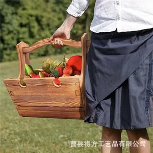 <b>Wooden</b> Folding <b>Table</b> Rectangular Outdoor Portable Picnic <b>Table</b> With Storage Basket Convertible <b>Foldable</b> Design - Product Image 2