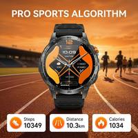 Montre connectée de sport d'extérieur K69 résistante à la poussière avec grand écran AMOLED rond de 1,75 pouces et boîtier en alliage, grande autonomie, étanche