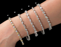 QUEENSUN 18K Blanc Gold1-5 Carats DE VVS IGI Laboratoire Cultivé Diamant Bijoux Réfrigéré Hip-Hop Bijoux Tennis Chaîne Bracelet