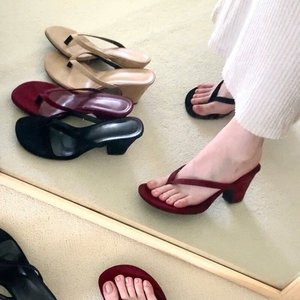 Women's High-heeled Sandals French Retro Women's <b>Shoes</b> Clip-toe Fashion New Thick-heeled Sandals Trendy Fashion Simple Design - Product Image 4