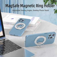 Support de téléphone magnétique en métal portable, flexible et robuste, réglable à 360 degrés, avec anneau de maintien pour doigt, pour lit et bureau, personnalisable OEM/ODM avec logo