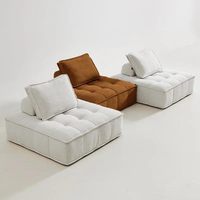 Schnitts ofa Creme Wind Tofu Modulare Couch Komprimiertes Sofa Erschwing liche Couch