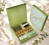 Boîte cadeau en chocolat haut de gamme personnalisée, compartiments, fermeture magnétique, emballage rigide de qualité supérieure pour bonbons, desserts, truffes, cadeaux sucrés