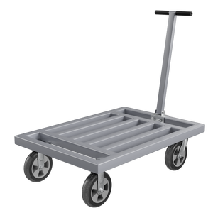 Troli Gerobak Dorong Datar Komersial dan Rumah Tangga, Gerobak Barang Pelat Baja Tebal, Gerobak Barang Lipat Empat Roda Senyap - Product Image 6