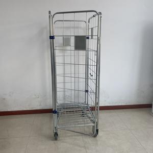 फैक्टरी मूल्य 4 साइड फोल्डिंग वायर जाल रोलिंग पिंजरे ट्रॉली - Product Image 1