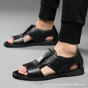Chaussons pour hommes en tissu polaire réglables avec fermeture velcro, doux, antidérapants, respirants, chaussures plates décontractées, sandales à enfiler - Product Image 4