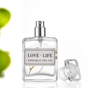 Precise Square Perfume Bottle Suppliers Square Lid Perfume Bottle 50ml Glass Perfume Bottle