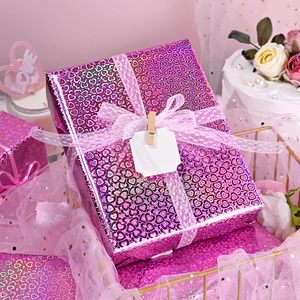 Girly Romantic Metallic Pink Rainbow Holographic Heart Wrapping <b>Paper</b> Laser <b>Paper</b> <b>Packaging</b> <b>Paper</b> For Gift Wrapping - Product Image 5