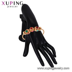 52454 Xuping <span class=keywords><strong>Gioielli</strong></span> di moda Rossetti semplice bambino d'oro del braccialetto dei monili di disegno - Product Image 3