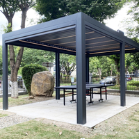 Pergola de jardin de loisirs 100% étanche d'usine, toit à lames motorisé, gazebo escamotable, pergola en aluminium d'extérieur, pièces de pergola