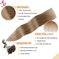 Extensions de cheveux naturels FH en gros, de haute qualité, à pointe en U, pré-collées, pour fusion