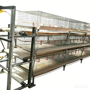 Jaula de Acero para Pollos/Pollos de Engorde, Nueva, de Alta Calidad, Duradera, en Forma de H, de Tres Niveles y <span class=keywords><strong>Dos</strong></span> Puertas, con Transportador, Vida Útil de 15 Años - Product Image 1