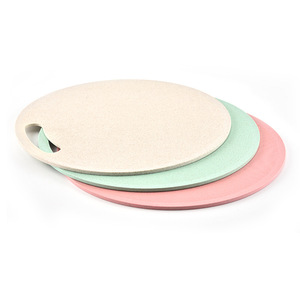 Factory Price Round Shape Wheat Straw Fiber Chopping Boards Plastic Kitchen Cutting Board