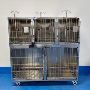 Veterinaire kwaliteit 5-delige hondenkooi van roestvrij staal met wielen, ademend & duurzaam hondenverblijf - Product Image 6