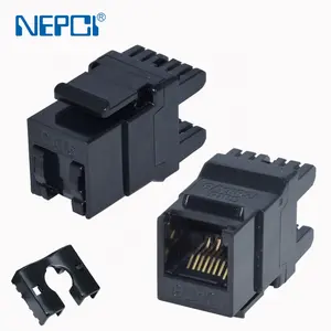 NEPCI Factory PC Material Direto Através UTP RJ45 C5E C6 Keystone Jack com Obturador XJY-NE-77B