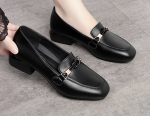 2026 Eleganti Scarpe da Donna in Stile Britannico, Tacco Grosso in Pelle PU, Punta Chiusa, Scarpe Formali da Ufficio per Signore - Product Image 4