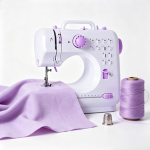Máquina de Coser Eléctrica Doméstica, Mini Máquinas de Coser para Ropa, Uso Doméstico, Puntada de Seguridad, Máquina de Coser de Base Plana - Product Image 1
