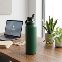 Bouteille d'eau portable durable avec logo personnalisé pour fournisseur en gros, compatible porte-gobelet de voiture, en acier inoxydable isotherme, idéale pour la promotion