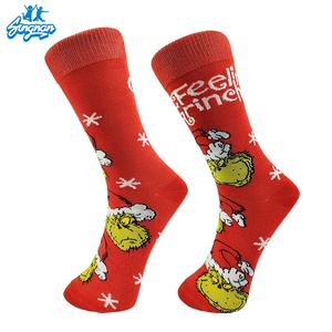 Chaussettes <span class=keywords><strong>de</strong></span> Noël à motif animal <span class=keywords><strong>Grinch</strong></span> <span class=keywords><strong>de</strong></span> dessin animé, respirantes, design tricoté créatif, personnalisées, tendance pour les couples, printemps - Product Image 4