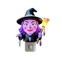 Vente en gros : Veilleuse LED en forme de balai de sorcière violet d'Halloween, éclairage décoratif fantaisie 3D pour chambre à coucher, à brancher, direct usine