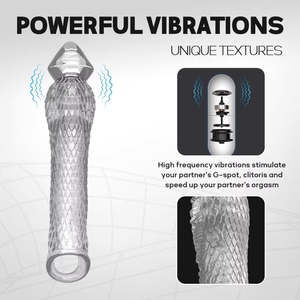 Manchons réutilisables pour hommes pour retarder l'éjaculation, avec anneau vibrant pour pénis, manchon extenseur souple pour agrandir le pénis - Product Image 3