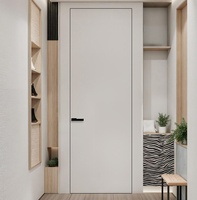Porte intérieure minimaliste invisible, étanche, à ouverture latérale, avec cadre en aluminium et placage en PVC WPC pour maison moderne