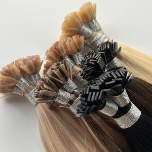 Extensiones de cabello de punta plana de alto grado Cabello Humano Extensiones de cabello de queratina preadheridas naturales Punta plana - Product Image 1