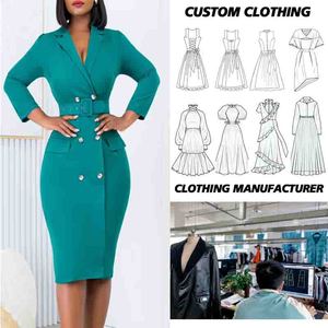 Nuovo stile alla moda con scollo a V a maniche lunghe da donna <span class=keywords><strong>doppio</strong></span> <span class=keywords><strong>petto</strong></span> da ufficio <span class=keywords><strong>Mini</strong></span> <span class=keywords><strong>abito</strong></span> Casual da donna blazer formale - Product Image 1