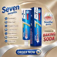 Dentifrice 7-en-1 au bicarbonate de soude pour un nettoyage en profondeur, élimination de la plaque dentaire, apaisement des gencives, anti-sensibilité et blanchiment des dents, marque privée