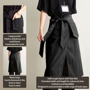 Water-Repellent Polyester Apron Half Apron Full <b>Wrap</b> Waist Apron for Restaurant <b>Kitchen</b> Custom Logo Printing Unisex - Product Image 2
