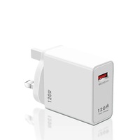 Chargeur mural portable USB KeKe-F002 120W QC5.0, entrée rapide EU/US/UK, sortie 12V, protection PC, compatible IOS