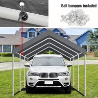 Cubierta para Cochera Color Gris de 10'x20', Lona Impermeable y Anti-UV para Garaje, Cubierta Protectora para Auto