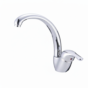 VENTO BES 1245 miscelatore a beccuccio alto a manico singolo per lavello spazzolato in acciaio inox con finitura contemporanea Design moderno acqua calda fredda - Product Image 1
