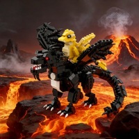 Bloques de Construcción de Dragón Negro de Fantasía, Juego de Bloques de Plástico ABS, Rompecabezas DIY MOC, Ladrillos de Partículas Pequeñas, Juguete Educativo, Regalo para Niños
