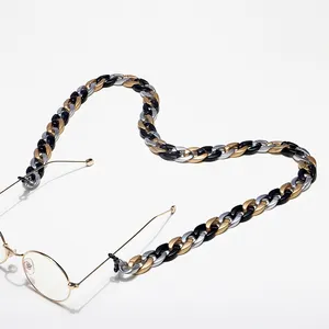 Custom Metal acrylic Color Size Lanyard Handy Glasses Chain Custom High Quality Color Fastness Metal Cuba Chain Thick Chain