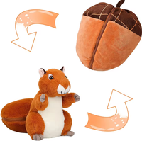 Originalité personnalisée écureuil en peluche confortable écrou transformer écureuil poupée fille oreiller de couchage comme cadeau pour les enfants ami