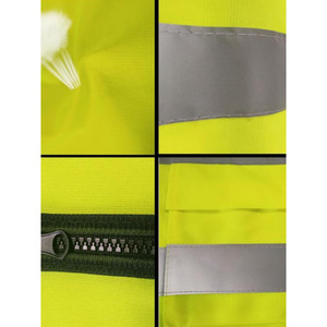 Gilet de sécurité haute visibilité en polyester orange pour femmes avec logo personnalisé, vente en gros, vêtements de travail pour la construction routière - Product Image 4