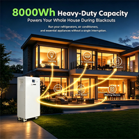 Estructura Resistente al Desgaste, Batería Solar Residencial de 8 kWh con Pantalla LCD, Monitor Bluetooth, Batería Solar Apilable de Litio Ferrofosfato