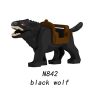 Figuras de Bloques de Construcción de Caballero Lobo Medieval Orc's Warg, Juguete Educativo de Plástico ABS, Unisex, 14+ Años, N837-N842