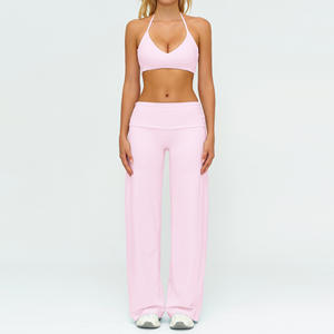 4 Pieces Halter Neck Plaid Color Heart Print Active Wear <strong>Shorts</strong> Women's Workout Pilates Yoga Sportswear Set - Product Image 6