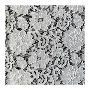 Tela de Encaje Guipur Blanco con Ojales, Tela de Tul Bordada <span class=keywords><strong>para</strong></span> Vestidos de Novia, Encaje Francés con Pestañas, Suministro de Fábrica - Product Image 1