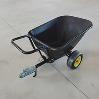 Chariot de jardin en métal durable, remorque de jardin, chariot à benne basculante avec double roues, capacité de charge de 400 kg