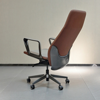 Chaise de bureau en cuir pour dirigeant, PDG, manager, avec support lombaire ergonomique empilable pour les visiteurs de conférence