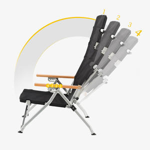 Chaises de plage pliables de petite taille pour le camping, dossier réglable, chaise longue relaxante d'extérieur avec accoudoirs - Product Image 4