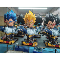 Résine artisanat poupée Dragon Ball Anime figure personnage Goku grandeur nature végéta buste Statue fibre de verre Sculpture décoration de la maison