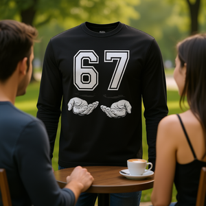 67 Six Seven Meme T-shirt à manches longues pour couple, costume assorti - Product Image 3