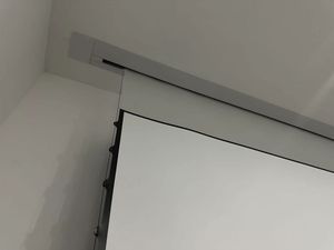 <span class=keywords><strong>Nouveau</strong></span> produit : Écran de projection électrique suspendu en PET blanc de 100 pouces avec télécommande pour home cinéma, format 16:9 - Product Image 2